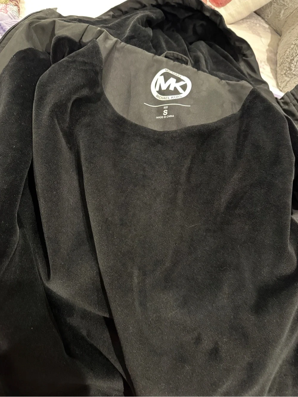 Michael Kors Black Rain Leopard Print Logo-Print Jacket